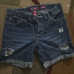 Place Blue Distressed Jean Shorts